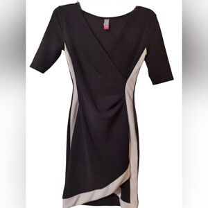 No Boundaries Black and White Asymmetrical Dress